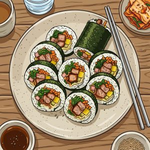 Kimbap de Cerdo BBQ kimbap